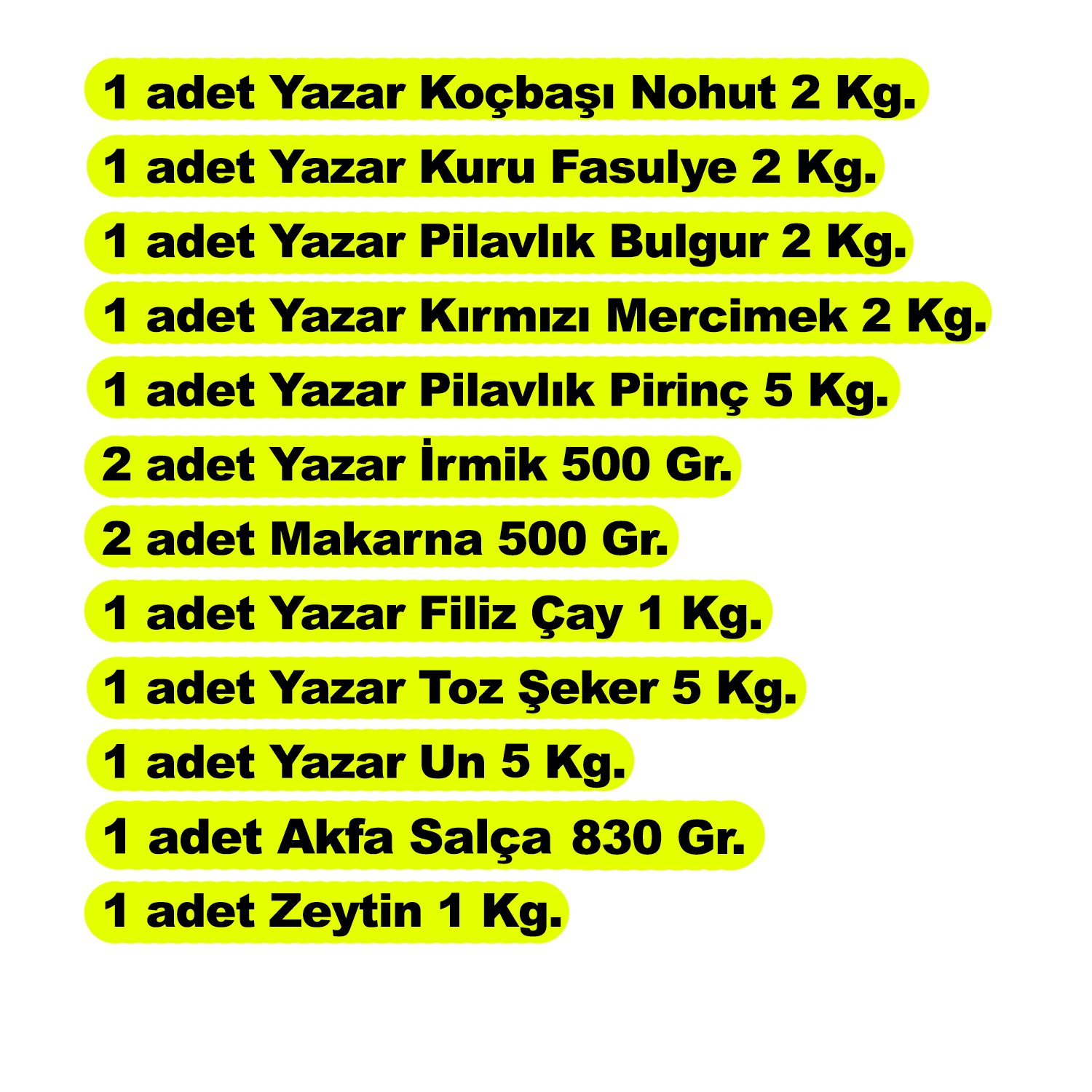 Yazar Ramazan Kumanya Gıda Kolisi Yardım Paketi 12 Parça 28 Kg